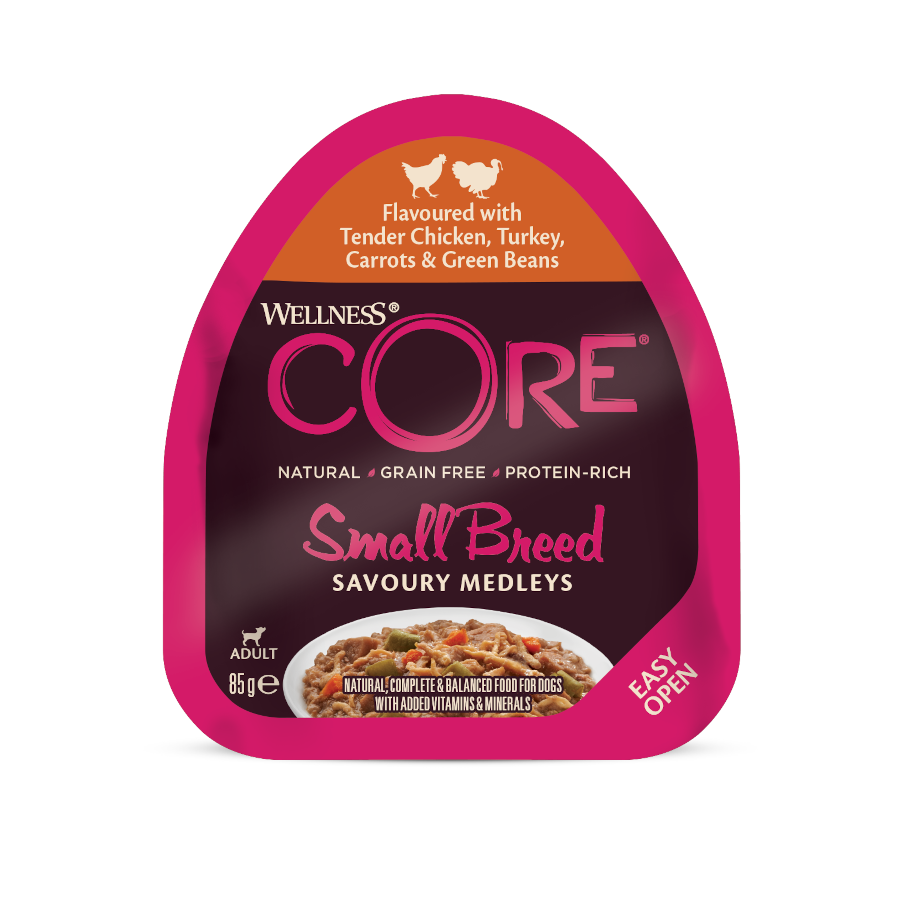 Wellness Core Small Breed Grain Free Frango e Peru Terrina para cães